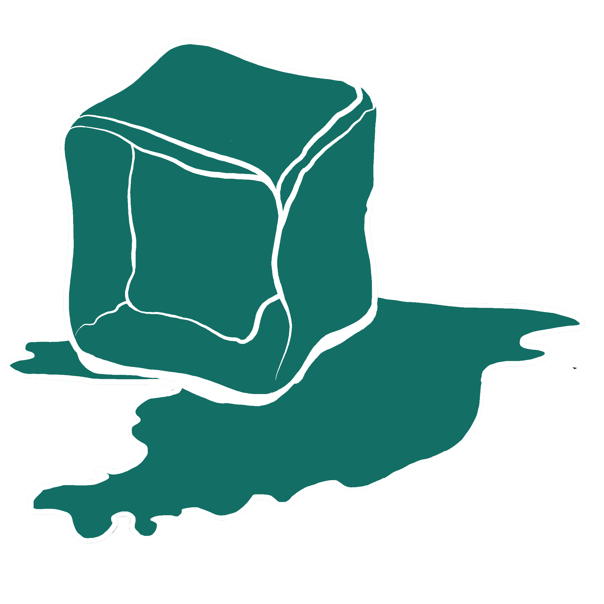 A melting ice cube