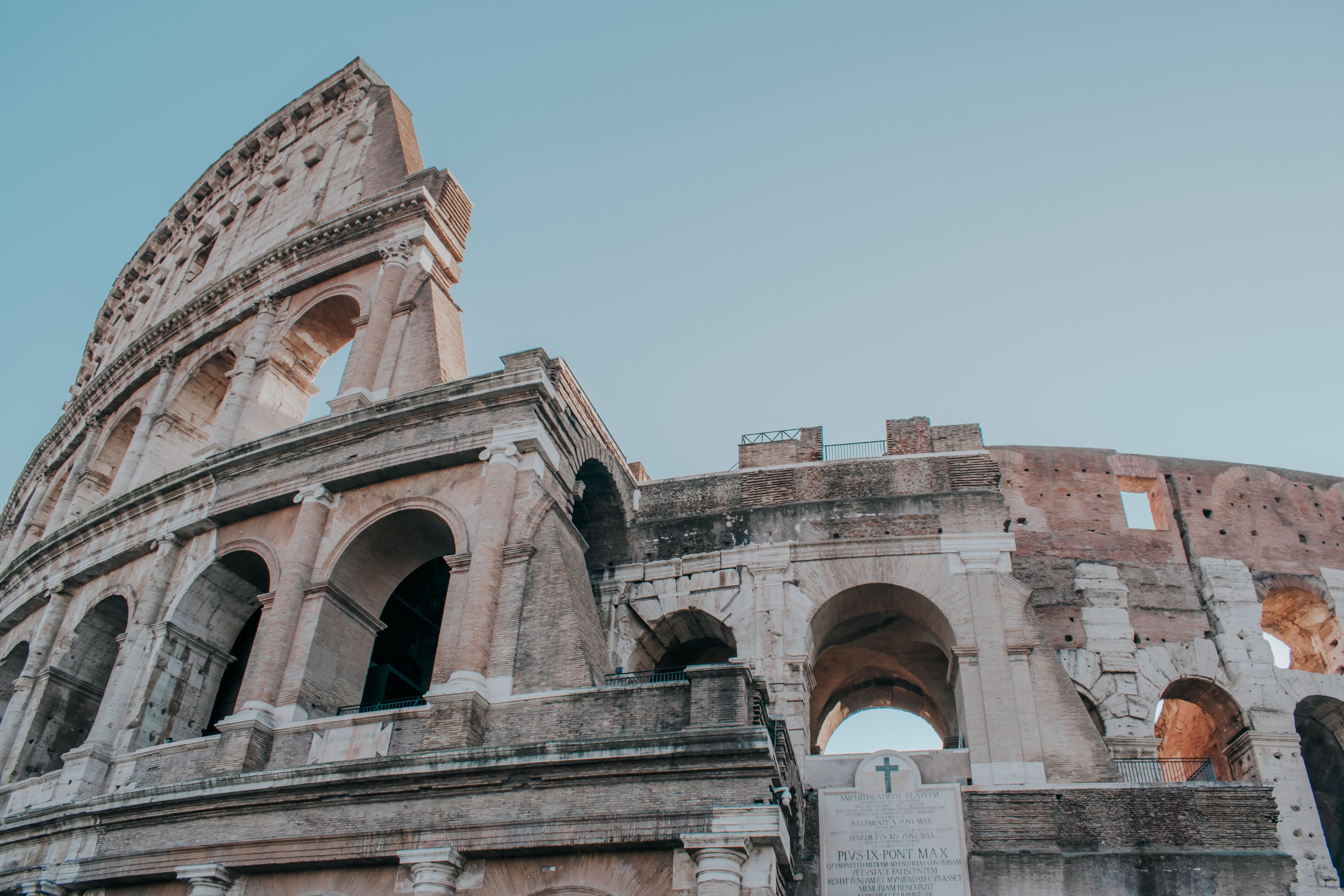 The Colosseum in Rome at dusk